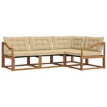 vidaXL Ensemble de canapés d'extérieur 4 pc Naturel et Beige