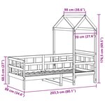 vidaXL Lit de jour avec toit sans matelas 80x200 cm bois massif