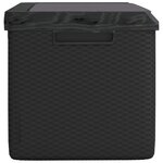 vidaXL Boîte de rangement jardin coussin de siège anthracite 350 L PP