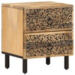 vidaXL Tables de chevet 2 Pièces 40x33x46 cm Bois de manguier solide