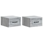 vidaXL Cabinet de chevet mural 2 pc Sonoma gris 34 5 x 33 x 20 cm