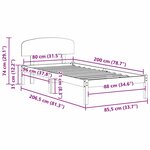 vidaXL Cadre de lit avec tête de lit Blanc 80 x 200 cm Pin massif