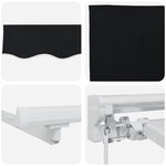 vidaXL Auvent Rétractable Noir 350x200 cm tissu