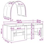 vidaXL Lit Haut pour Enfants avec Tunnel Blanc Bois d'ingénierie