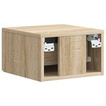 vidaXL Cabinet de chevet mural 2 pièces Chêne Sonoma 34 5 x 33 x 20 cm