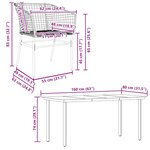 vidaXL Ensemble à manger jardin 5Pièces marron poly rotin verre
