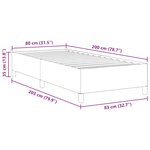 vidaXL Cadre de lit Gris foncé 80 x 200 cm Tissu en velours côtelé