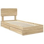 vidaXL Lit de Rangement Chêne Sonoma 90 x 190 cm Bois d'ingénierie