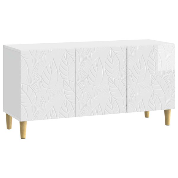 vidaXL Meuble TV 99 x 34 5 x 50 cm Blanc brillant Bois d'ingénierie