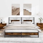 vidaXL Cadre de lit en métal sans matelas chêne fumé 180x200 cm