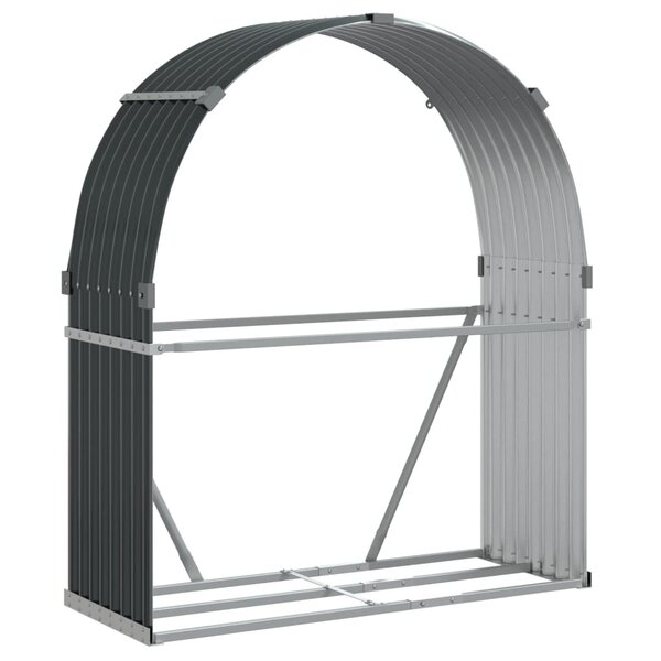 vidaXL Porte-bûches anthracite 120x45x140 cm acier galvanisé