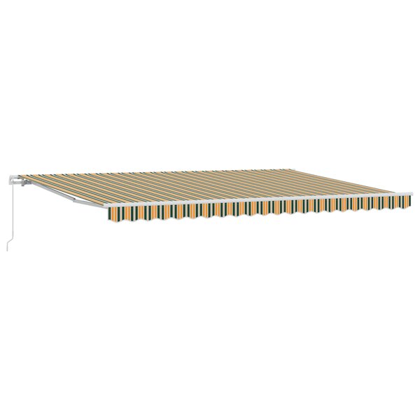 Store rétractable manuel vidaXL Vert et Jaune 500x350 cm