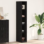 vidaXL Armoire en chêne noir - 30 x 50 x 200 cm  faite en bois technique.