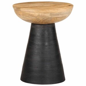 vidaXL Table d'appoint noir Ø37x45 cm bois de manguier massif