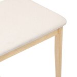 vidaXL Chaises à manger coussins 2 Pièces naturel bois massif caoutchouc