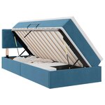 vidaXL Lit de rangement LED avec matelas Bleu foncé 90 x 200 cm