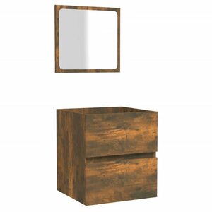 vidaXL Armoire de bain avec miroir Chêne fumé Bois d'ingénierie