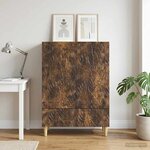 vidaXL Buffet Chêne fumé 66 x 34 5 x 95 cm Bois d'ingénierie