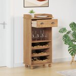 vidaXL Vitrine à vin ASKIM avec 12 porte-bouteilles en bois massif de pin marron miel