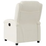 vidaXL Fauteuil inclinable électrique Crème Velours