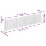 vidaXL Lit surélevé à gabion Acier galvanisé 360x30x90 cm