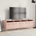 vidaXL Meuble TV rose 135x39x43 5 cm acier laminé à froid