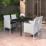 vidaXL Mobilier à dîner de jardin coussins 5 Pièces Résine tressée Verre