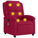 vidaXL Fauteuil de massage inclinable rouge bordeaux velours