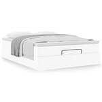VidaXL Cadre de lit ottoman avec matelas blanc 140x200 cm similicuir