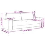 vidaXL Sofa 3 places avec coussin Crème 220 x 78 x 84 cm tissu