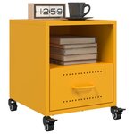 vidaXL Tables de chevet 2 Pièces jaune moutarde 36x39x43 5 cm acier