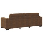 Ensemble de canapé 3 pièces avec coussins en similicuir marron