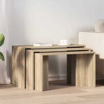 vidaXL Tables gigognes 3 Pièces chêne sonoma bois d'ingénierie