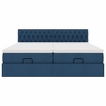 VidaXL Cadre de lit ottoman avec matelas bleu 200x200cm tissu