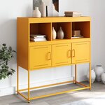vidaXL Buffet jaune moutarde 100 5x39x107 cm acier