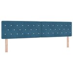 Tête de lit vidaXL avec boutons en cristal capitonnée bleu foncé 200 cm en velours