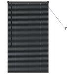 vidaXL Store de Fenêtre avec des rideaux Autre Noir 80 x 130 cm Aluminium