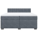 vidaXL Sommier à lattes de lit et matelas Gris foncé 200x200cm Velours