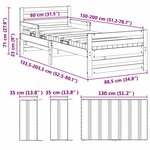 vidaXL Cadre de lit avec matelas extensible Blanc 80 x 200 cm