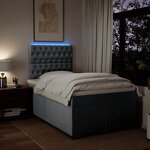 vidaXL Sommier à lattes de lit et matelas gris clair 120x190 cm tissu