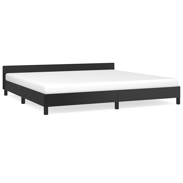 vidaXL Cadre de lit avec tête de lit sans matelas noir 200x200 cm