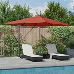 vidaXL Parasol Roma à Bras Déporté Rouge  Noir 352 x 251 x 265 cm
