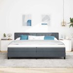 vidaXL Lit à ressorts avec matelas Gris foncé 200 x 200 cm Velours