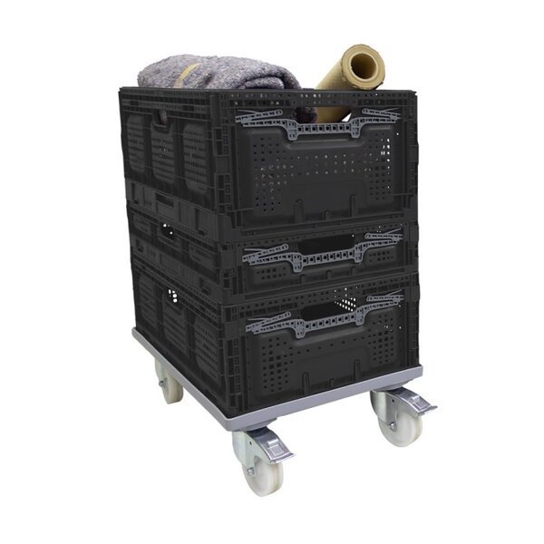 Pack and Move - Lot 3 Bacs Rangement Pliables - Charge 20 kg - 40 x 60 x 25 9 cm - Stockage Outillage - Rangement Facile - Robustes - 55L
