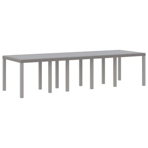 vidaXL Table de Jardin Gris Clair 300x100x73 cm Poly Rattan