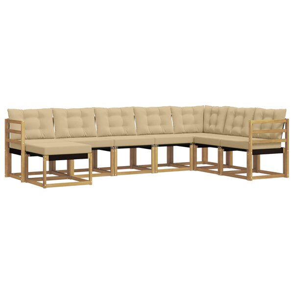 vidaXL Ensemble de canapés d'extérieur 8 pc Blanc et Beige