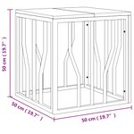 vidaXL Table basse argenté acier inoxydable/bois massif récupération