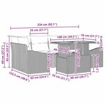 vidaXL Ensemble de canapé de jardin 7 Pièces Noir Poly rotin