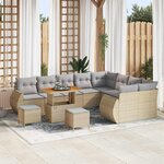 vidaXL Ensemble de canapé de jardin 12 Pièces Beige polyrotin