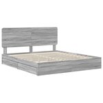 vidaXL Lit de Rangement Gris Sonoma 180 x 200 cm Bois d'ingénierie